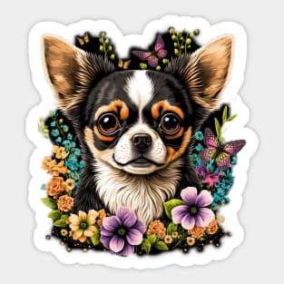 Chihuahua and Butterflies Sticker